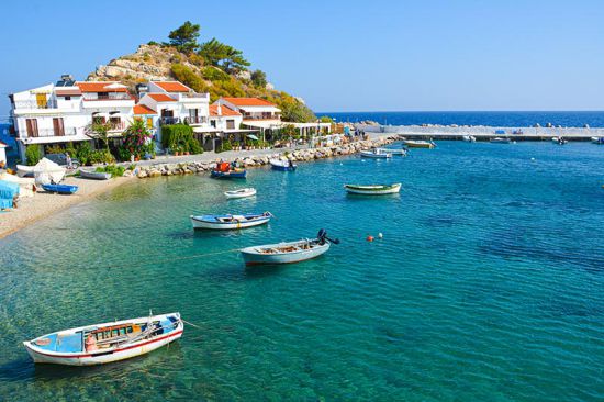 Tuinposter Kokkari Samos Griekenland